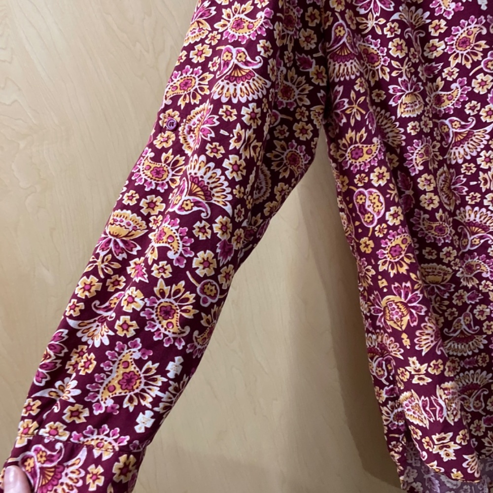 Women 1X Beautiful Folk Paisley Peasant Blouse - 25 inches from pit to pit and 2 - Picture 2 of 5